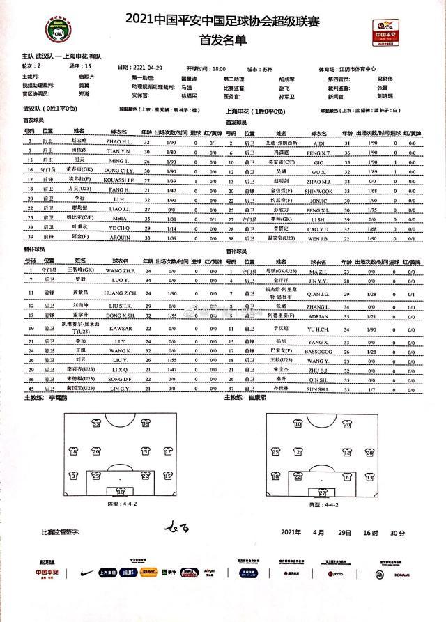 星空体育-武汉vs申花：姆比亚反戈旧主 巴索戈阿德里安替补